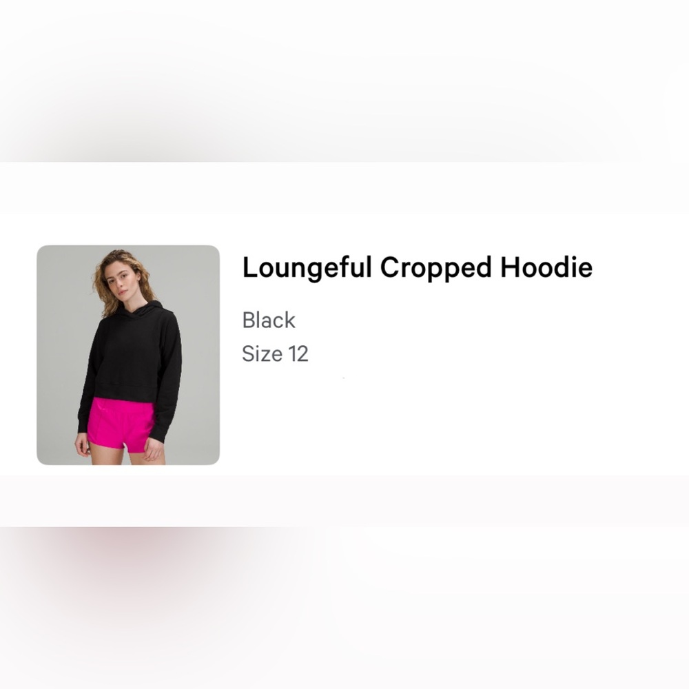 lululemon athletica Black Loungeful Cropped Hoodie